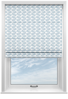 Whaling Around, Cornflower - Twist&Fit Roman Blind